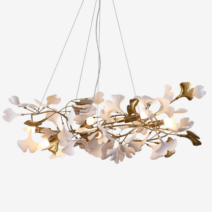 Olivia Luxury Ceramic Chandelier Large Foyer, Gingko leaf, Living Room