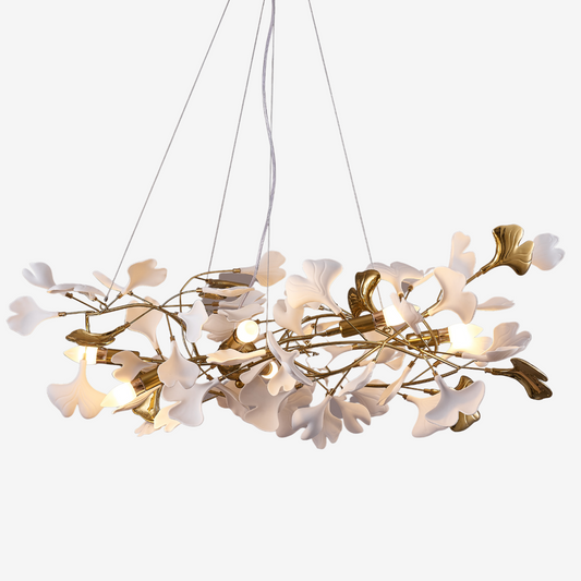 Olivia Luxury Ceramic Chandelier Large Foyer, Gingko leaf, Living Room