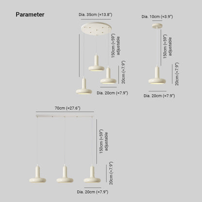 Arisha Modern Minimalist Cream Style Pendant Light White Bedroom