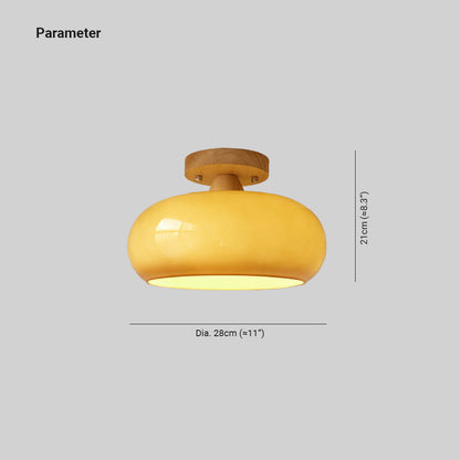 Charlotte Flush Mount Ceiling Light Wood