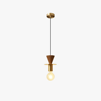 Valentina Modern Simple Pendant Light Copper Walnut Bedroom Dining Room