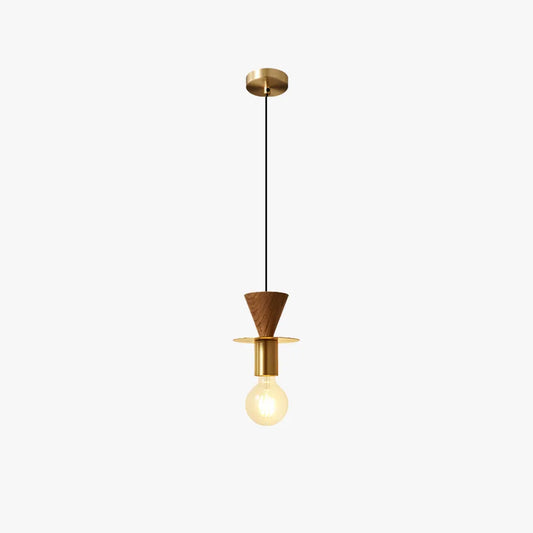 Valentina Modern Simple Pendant Light Copper Walnut Bedroom Dining Room