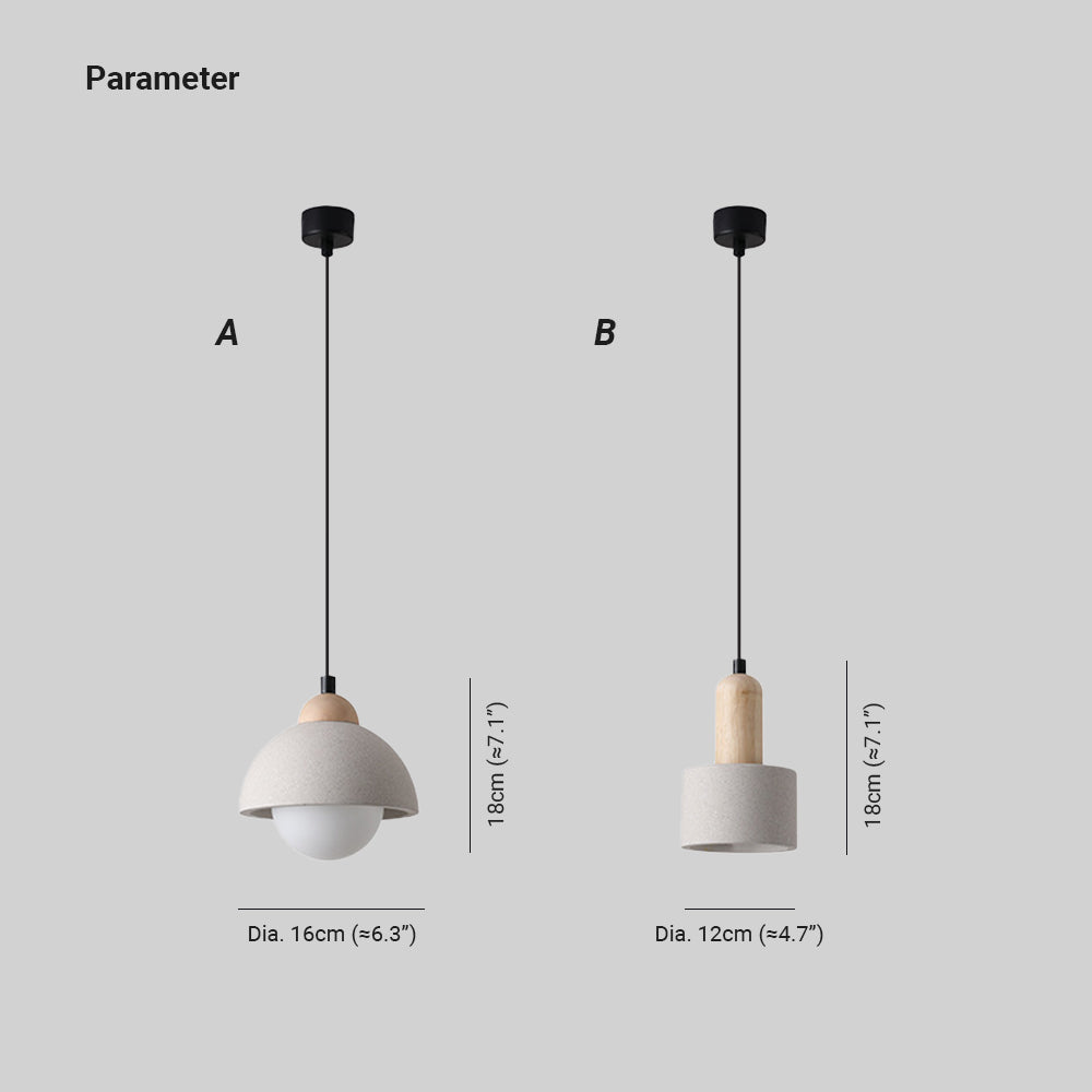 Muto moderne Pendelleuchte, Zementweiß, für Schlafzimmer/Kücheninsel