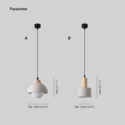 Muto moderne Pendelleuchte, Zementweiß, für Schlafzimmer/Kücheninsel