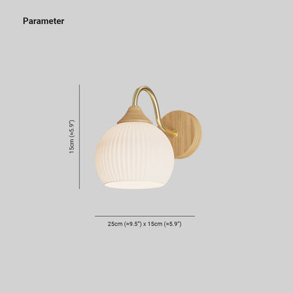 Muto Nordic minimalistische binnenwandlamp glas hout slaapkamer balkon