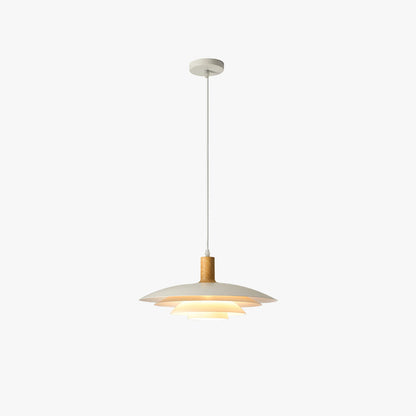 Moderne LED-Pendelleuchte Valentina aus weißem Holz und Metall für Schlafzimmer