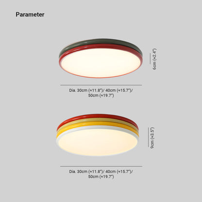 Arisha Moderne LED-Deckenleuchte für Unterputzmontage, Rot, Wohnzimmer, Schlafzimmer