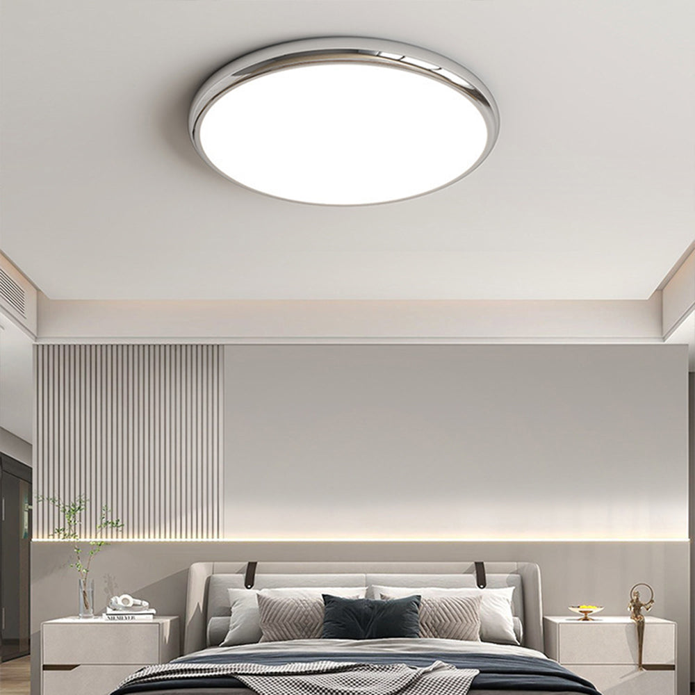 Muto Retro Circle Unterputz-Deckenleuchte aus weißem Metall für Schlafzimmer