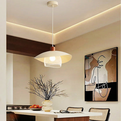 Arisha Modern LED Pendant Light Beige/Green/Wood Dining Room
