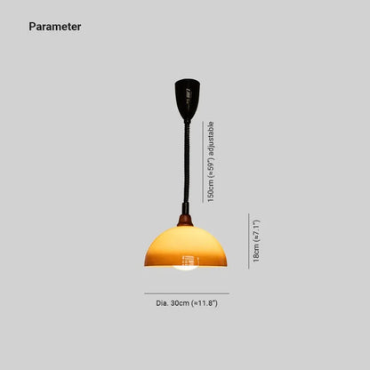 Valentina Retro LED Round Pendant Light Adjustable Brown Dining Room