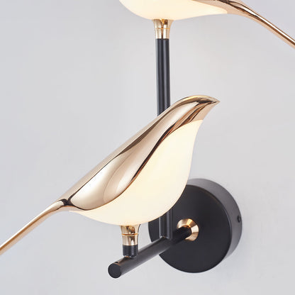 Arisha Minimalistische Elster-Vogel-Wandlampe aus Metall, Schlafzimmer