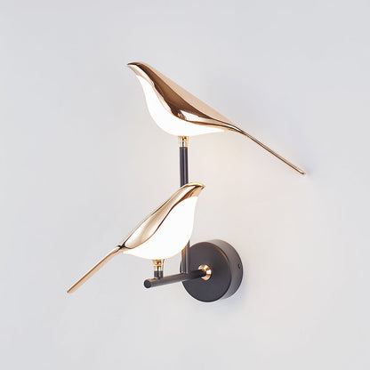 Arisha Minimalistische Elster-Vogel-Wandlampe aus Metall, Schlafzimmer