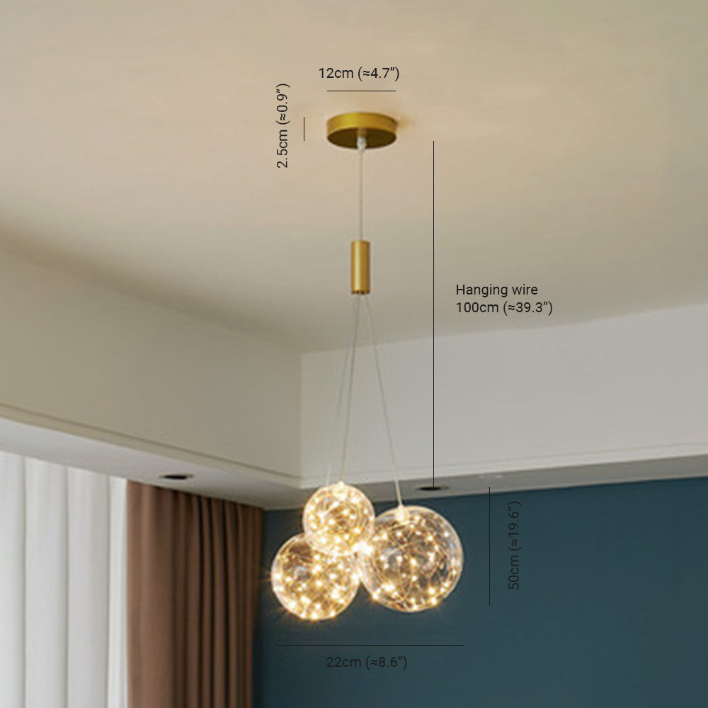 Valentina Glass Globe Bubble Pendant Light LED Stary