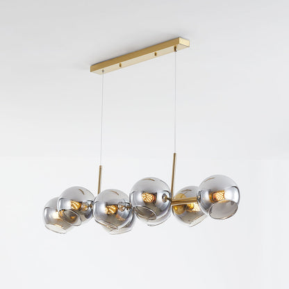 Valentina Modern Glass Globe Bubble Pendant Light Black/Gold