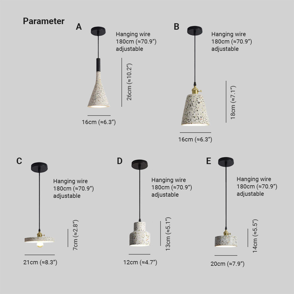 Suspension moderne en pierre Aria, 5 styles