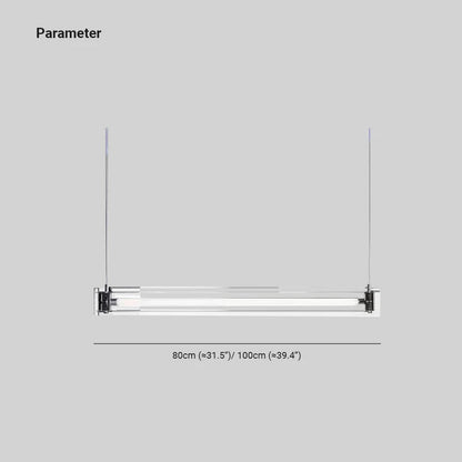 Lampe à suspension linéaire minimaliste en métal Arisha, blanc