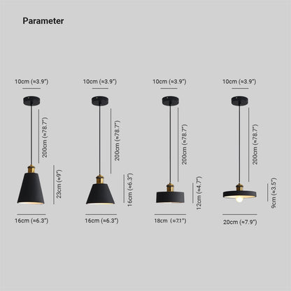 Aria Art Deco Minimalist Monochrome Pendant Light