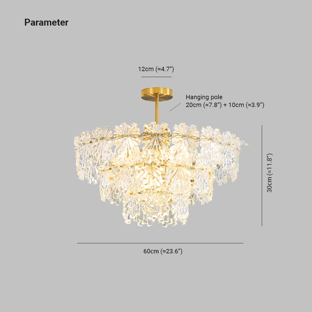 Kristy Elegant Gold Pendant Light 3 Rings, Metal/Glass