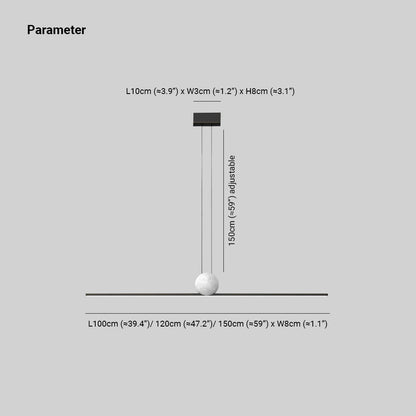 Arisha Minimalist Linear Bubble Pendant Light Marble