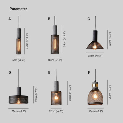 Xenith Industrial Cylindrical Pendant Light, Cement/Metal