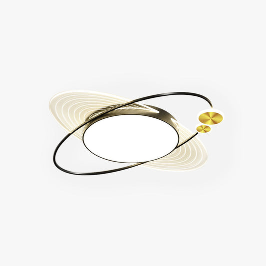 Arisha Simple Design Circle LED-inbouwplafondlamp, zwart/goud