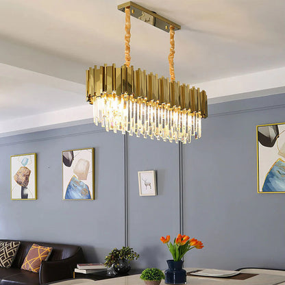 Kristy Nordic Postmodern Luxury Gold Crystal Chandelier for Dining Room & Living Room