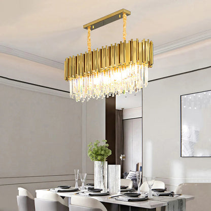 Kristy Nordic Postmodern Luxury Gold Crystal Chandelier for Dining Room & Living Room