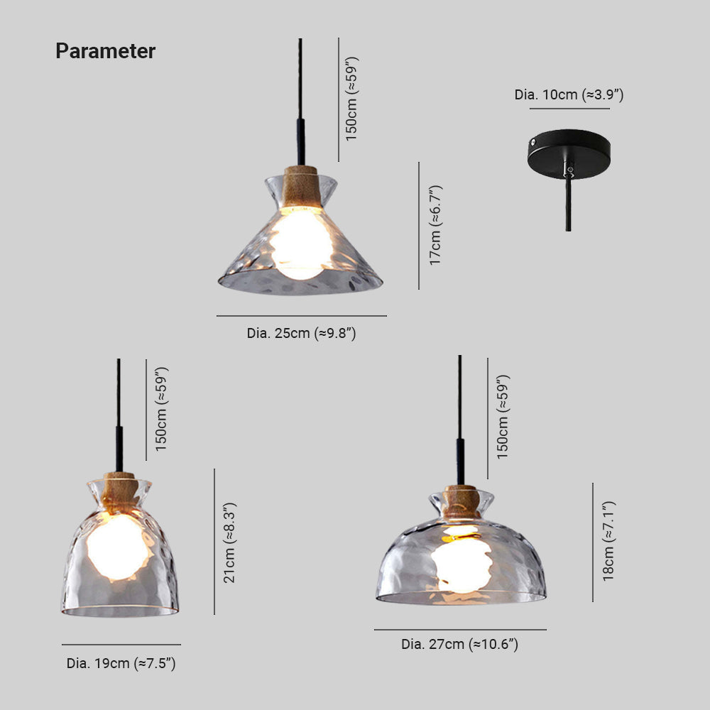Arisha minimalistische geometrische Glas-Pendelleuchte, Esszimmer