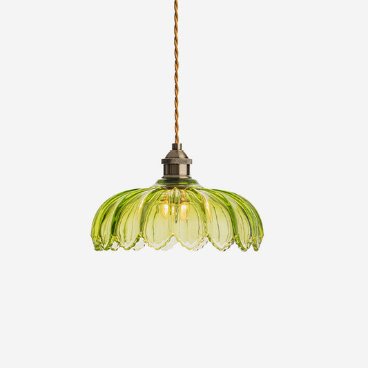 Limea grüne Glasblumen-Pendelleuchte