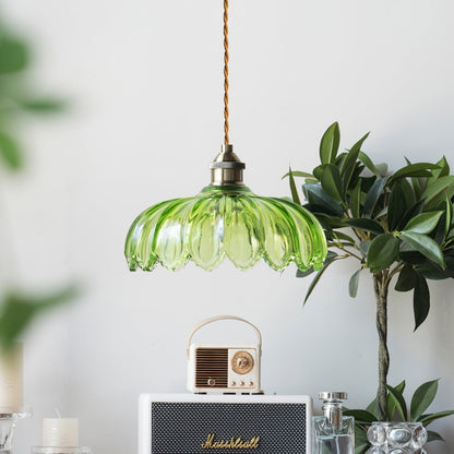 Limea Green Glass Flower Pendant Light