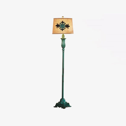 Eryn Floor Lamp Table Vintage, Metal/Resin, Green, Living Room