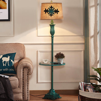 Eryn Floor Lamp Table Vintage, Metal/Resin, Green, Living Room
