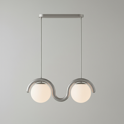 Uveta Linear Chandelier Red&Silver