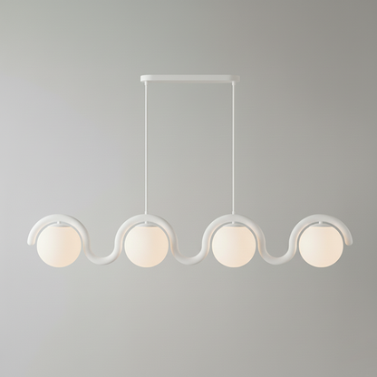 Uveta Linear Chandelier Red&Silver