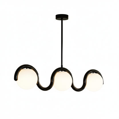 Uveta Linear Chandelier Red&Silver