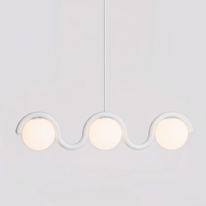 Uveta Linear Chandelier Red&Silver