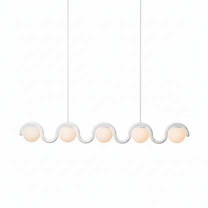 Uveta Linear Chandelier Red&Silver