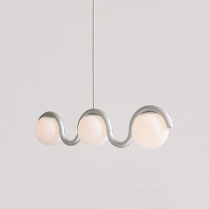 Uveta Linear Chandelier Red&Silver
