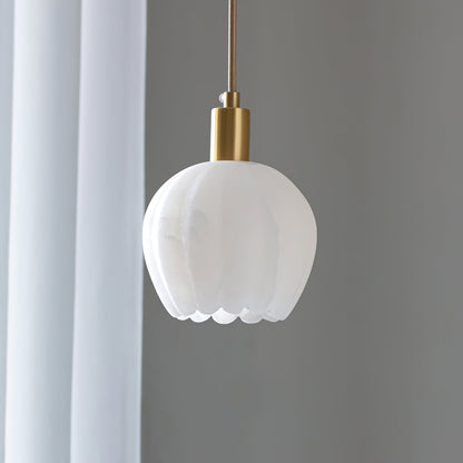 Ritta Pendant Light Flower-shaped  Alabaster