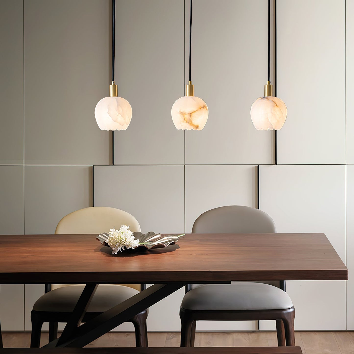 Ritta Pendant Light Flower-shaped  Alabaster
