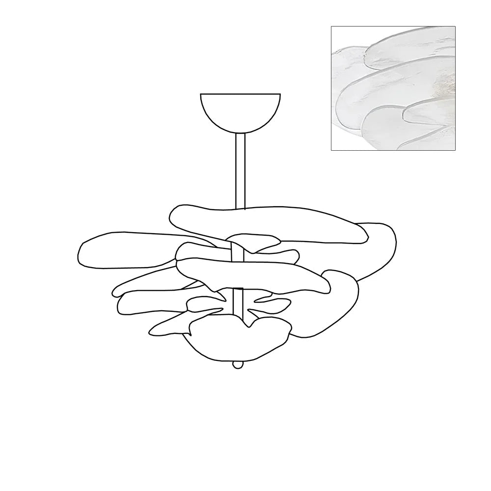 Lotus Lustre Verre Contemporain Feuille En Couches