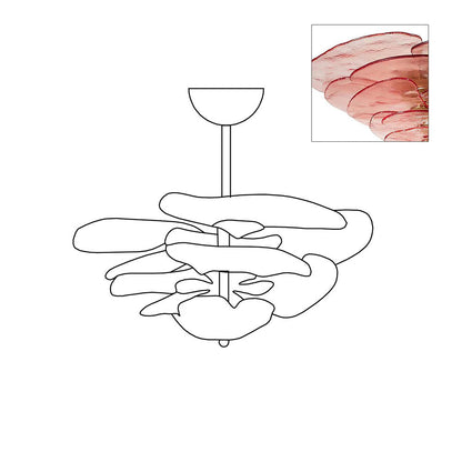 Lotus Lustre Verre Contemporain Feuille En Couches