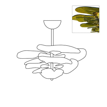 Lotus Lustre Verre Contemporain Feuille En Couches