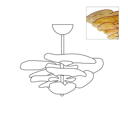 Lotus Lustre Verre Contemporain Feuille En Couches