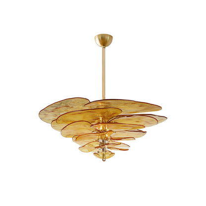 Lotus Lustre Verre Contemporain Feuille En Couches