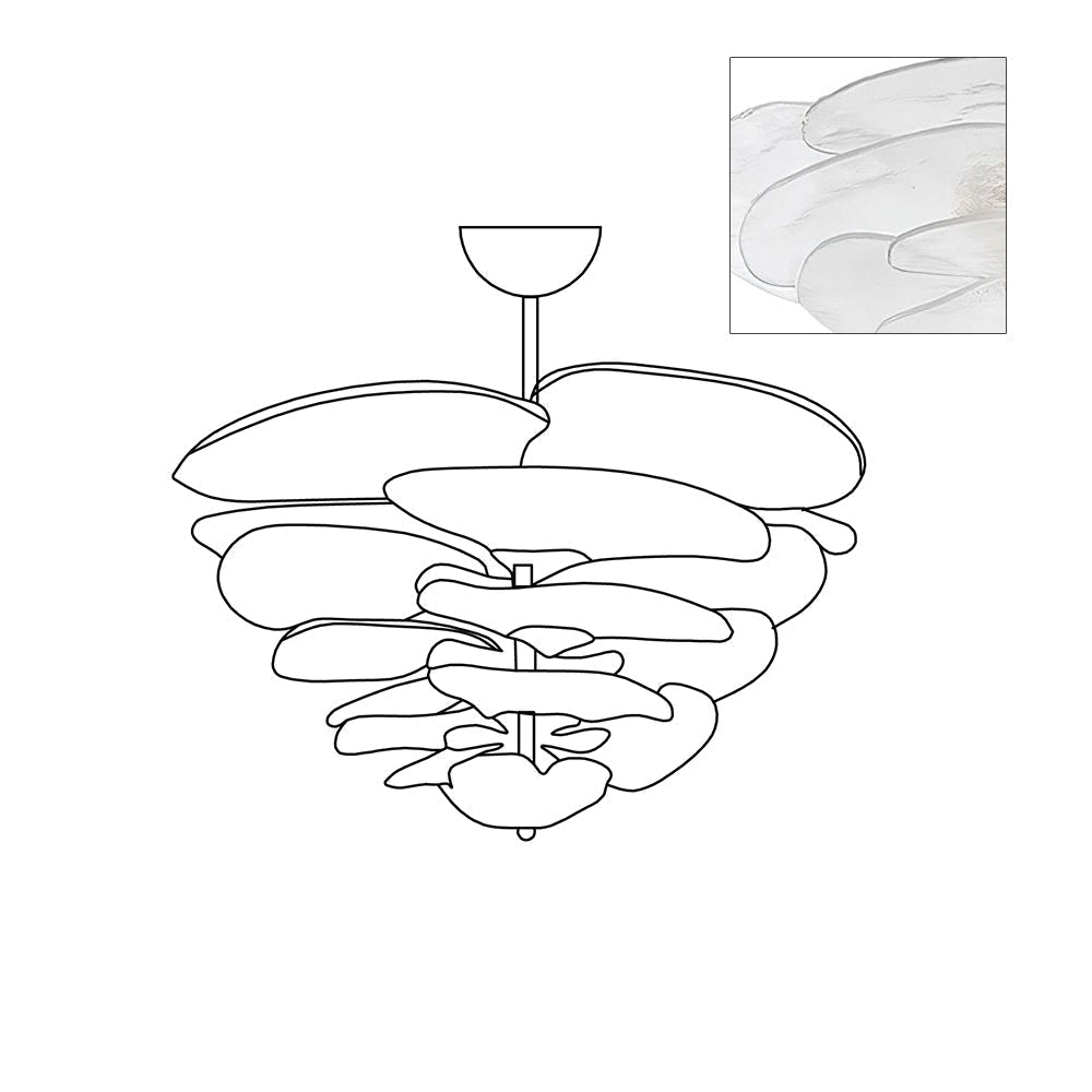 Lotus Lustre Verre Contemporain Feuille En Couches
