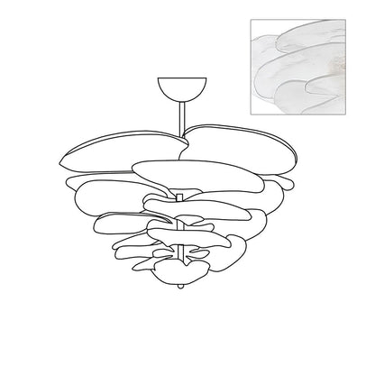 Lotus Lustre Verre Contemporain Feuille En Couches