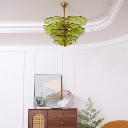 Lotus Lustre Verre Contemporain Feuille En Couches