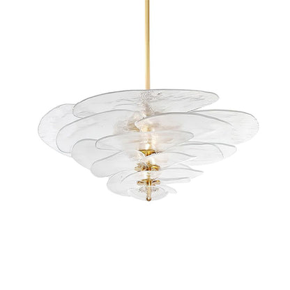 Lotus Lustre Verre Contemporain Feuille En Couches