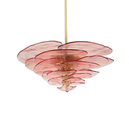 Lotus Lustre Verre Contemporain Feuille En Couches